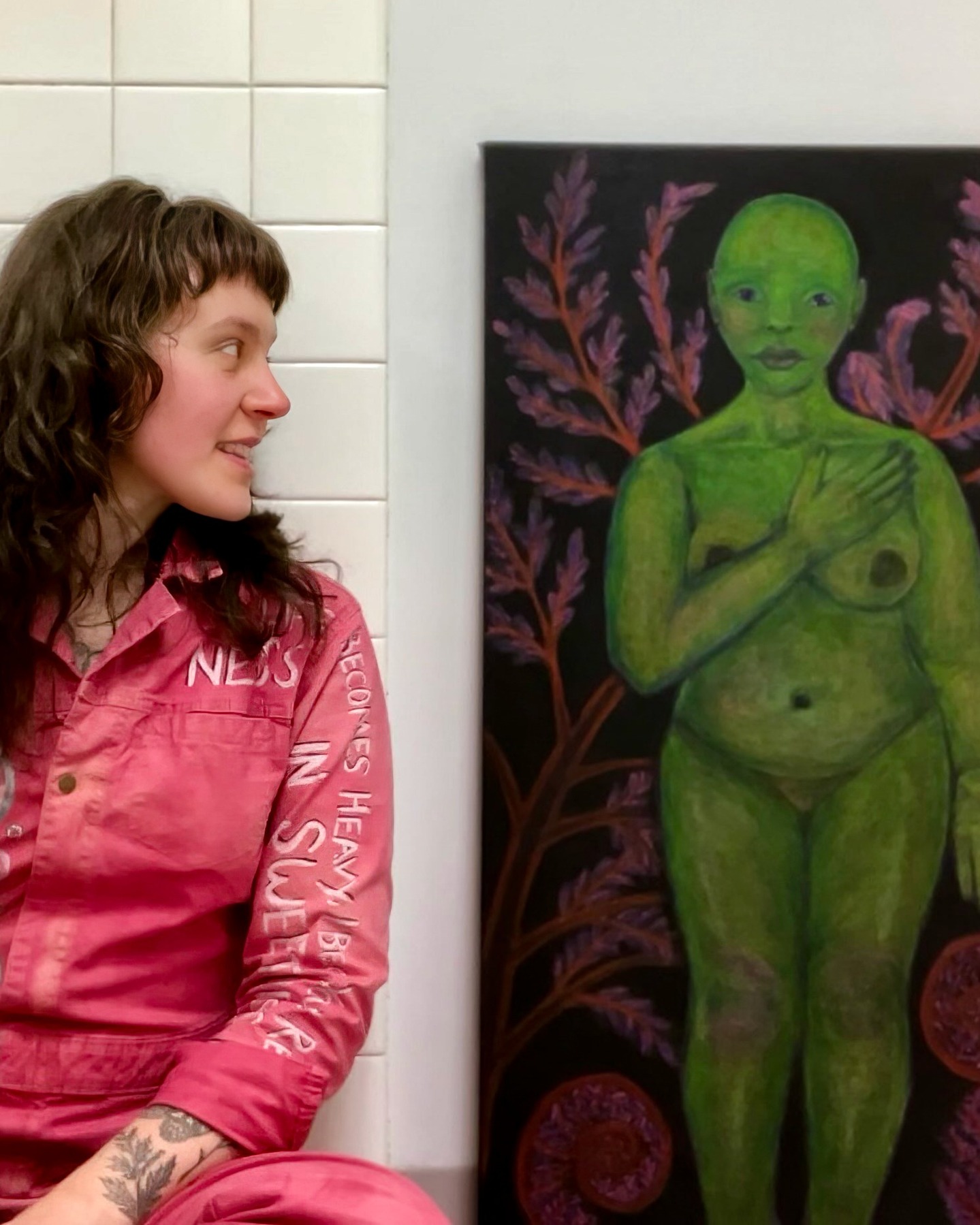 Katie Haus in the studio